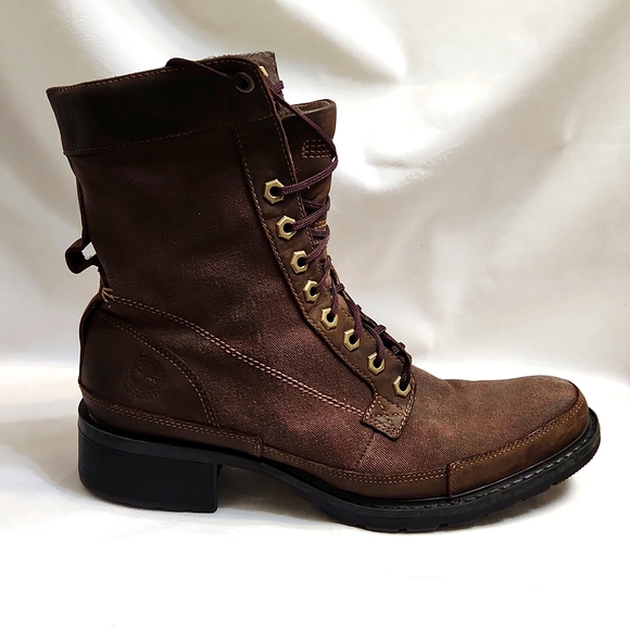 Timberland Shoes - Timberland Genuine Leather Canvas Lace-up boots (w size 8.5)
